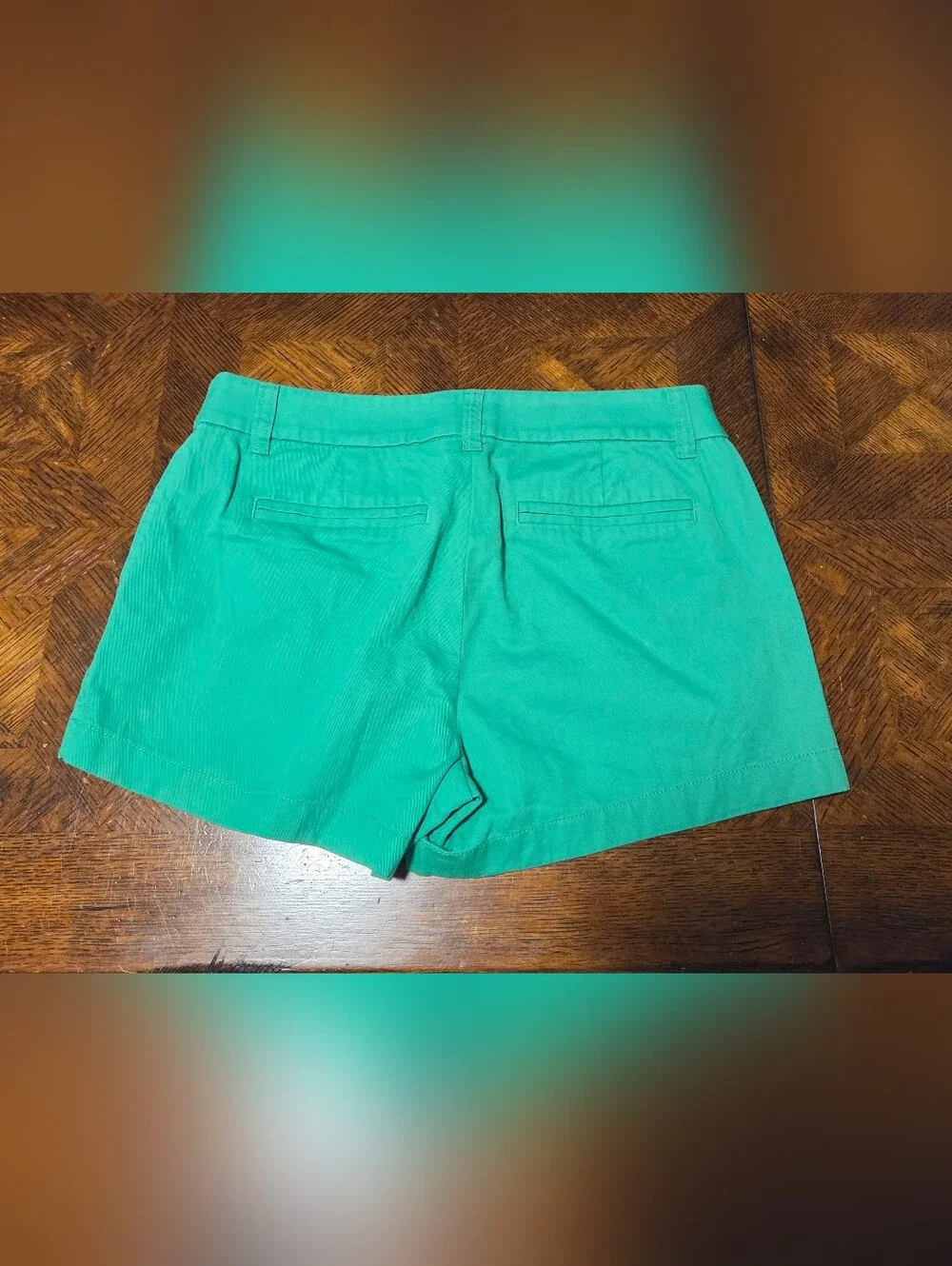 ​J. Crew Re-Imagined Green Chino Shorts 4 Cotton Casual Summer Preppy Minimalist